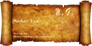 Medus Iza névjegykártya